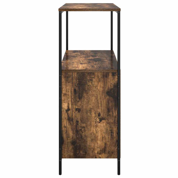 badeværelsesskab med hylder 76,5x35x95 cm røget egetræsfarve