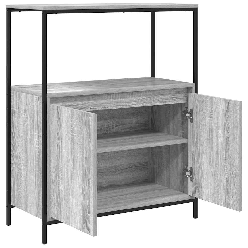 badeværelsesskab med hylder 76,5x35x95 cm grå sonoma-eg