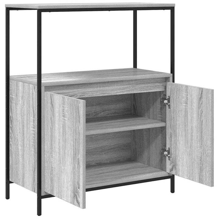 badeværelsesskab med hylder 76,5x35x95 cm grå sonoma-eg
