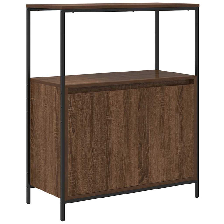 badeværelsesskab med hylder 76,5x35x95 cm brun egetræsfarve