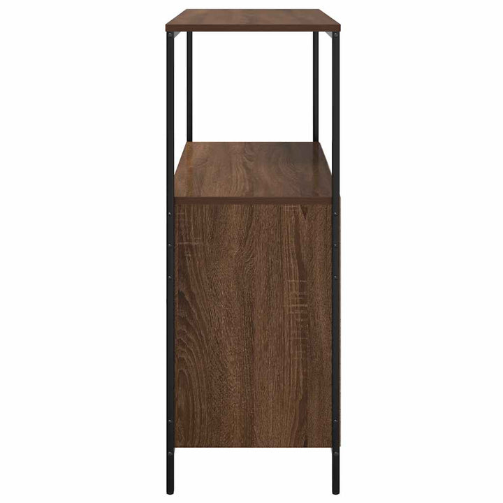 badeværelsesskab med hylder 76,5x35x95 cm brun egetræsfarve
