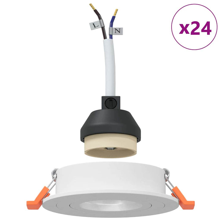 Spotlight 24 pcs Hvid 9 x 9 x 2 cm Aluminium