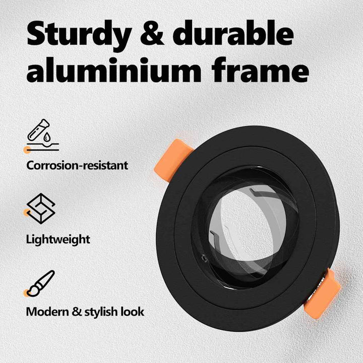 Spotlight 24 pcs Sort 9 x 9 x 2 cm Aluminium