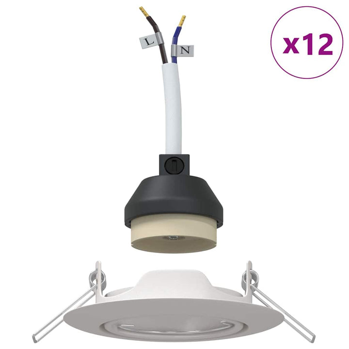 Spotlight 12 pcs Hvid 9 x 9 x 2.5 cm Metal