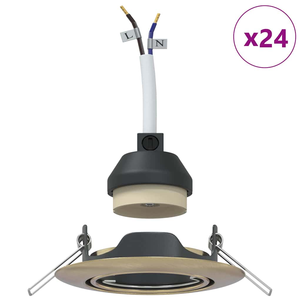 Spotlight 24 pcs Messing 9 x 9 x 2.5 cm Metal