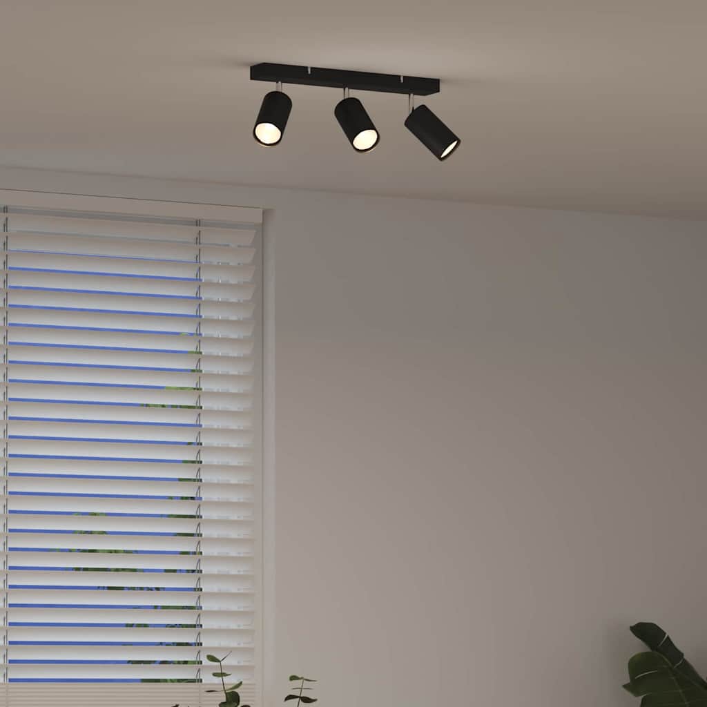 Loftsspot med spotlights Sort 38 x 6 x 16 cm Metal