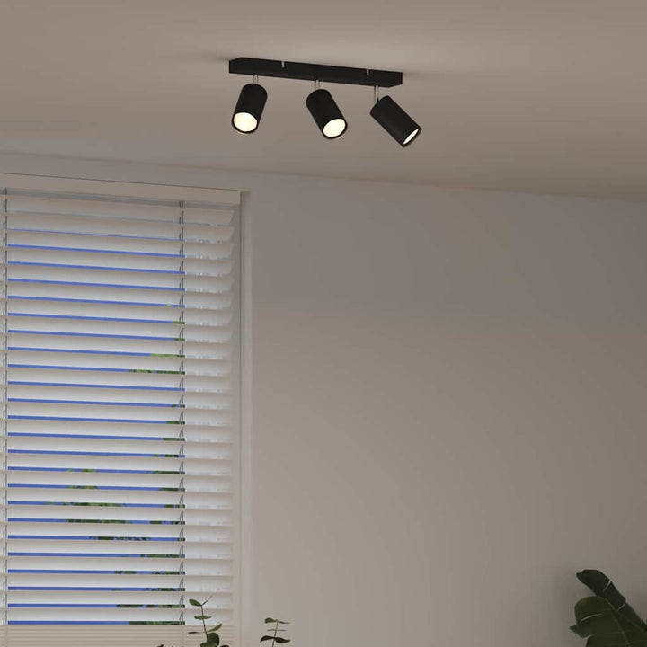 Loftsspot med spotlights Sort 38 x 6 x 16 cm Metal