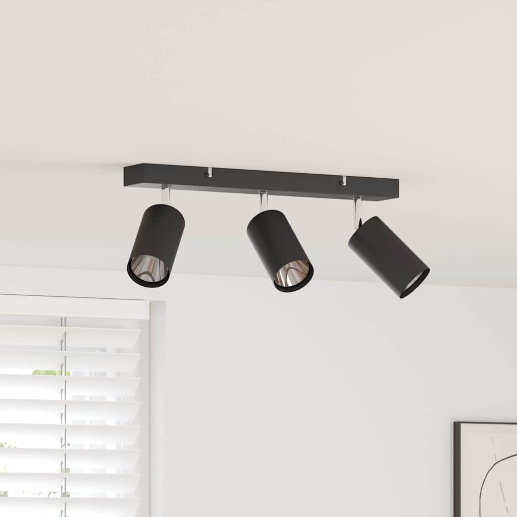 Loftsspot med spotlights Sort 38 x 6 x 16 cm Metal