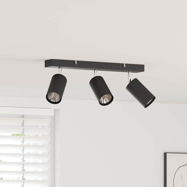Loftsspot med spotlights Sort 38 x 6 x 16 cm Metal
