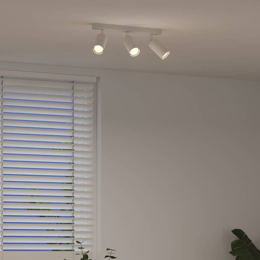 Loftsspot med spotlights Hvid 38 x 6 x 16 cm Metal