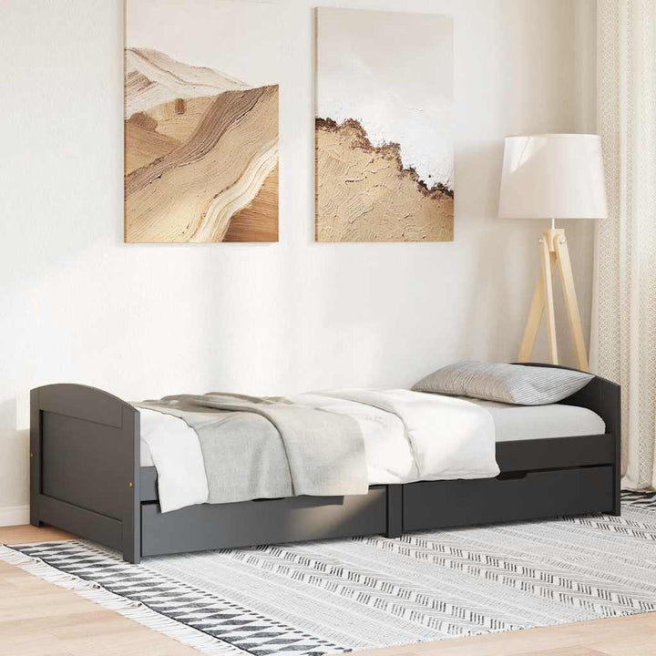 daybed med to skuffer uden madras IRUN sort 90x200 cm