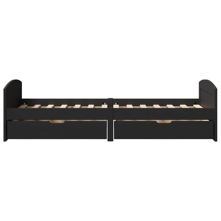 daybed med to skuffer uden madras IRUN sort 90x200 cm