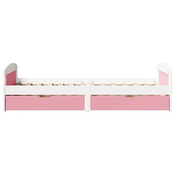 daybed med to skuffer uden madras IRUN hvid og lyserød 90x200cm