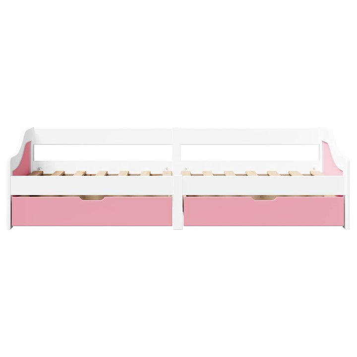daybed med to skuffer uden madras IRUN hvid og lyserød 90x200cm