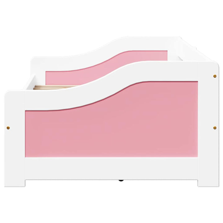 daybed med to skuffer uden madras IRUN hvid og lyserød 90x200cm