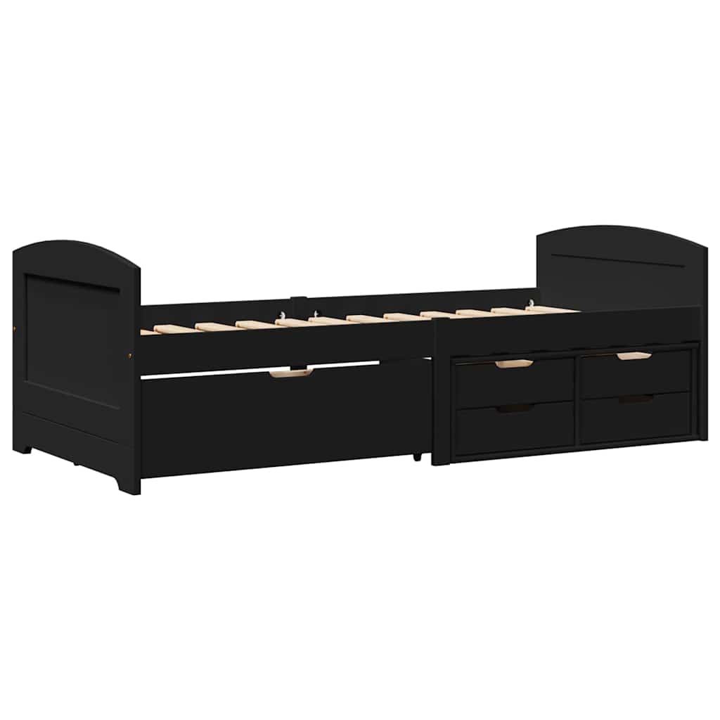 daybed med 5 skuffer uden madras IRUN sort 90x200 cm