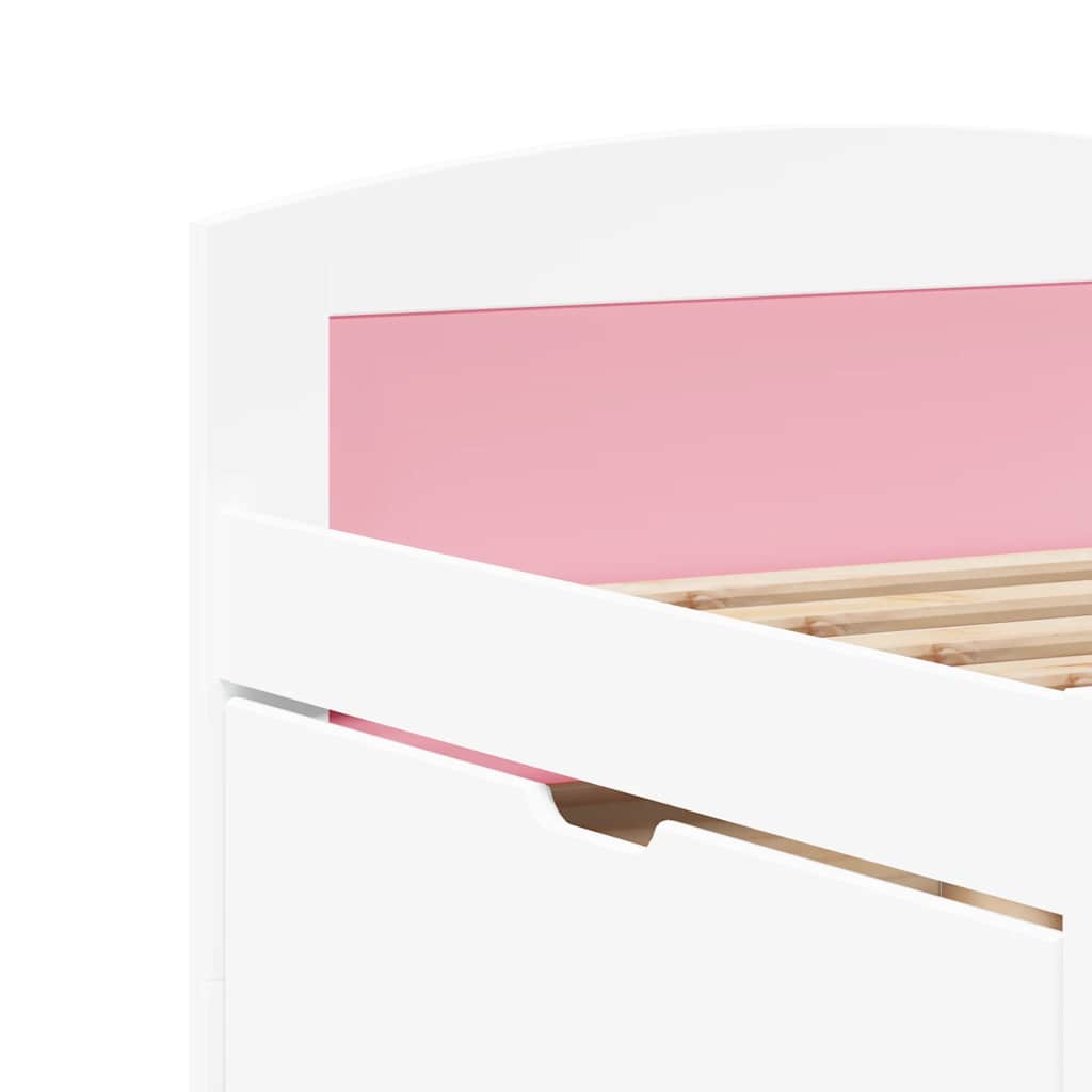 daybed med 5 skuffer uden madras IRUN hvid og lyserød 90x200 cm
