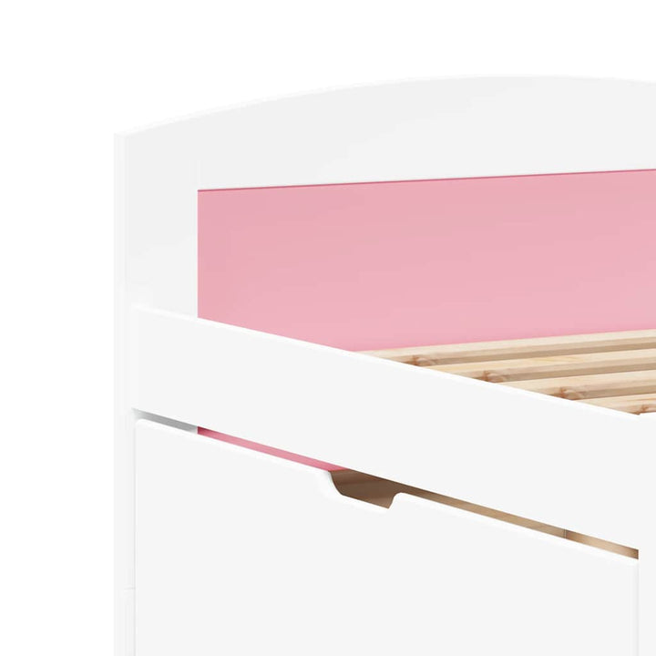 daybed med 5 skuffer uden madras IRUN hvid og lyserød 90x200 cm