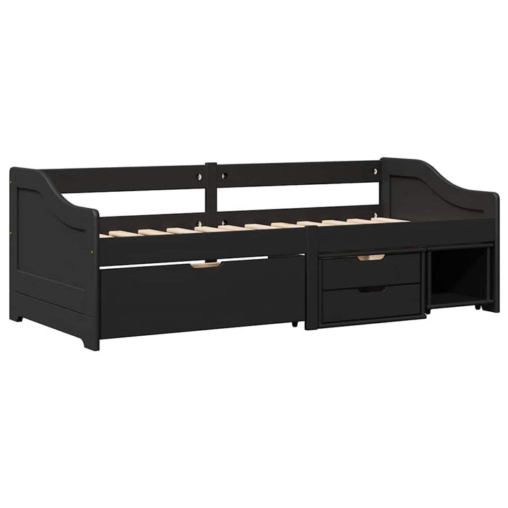 daybed med tre skuffer uden madras IRUN sort 90x200 cm