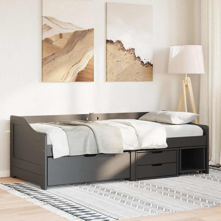 daybed med tre skuffer uden madras IRUN sort 90x200 cm