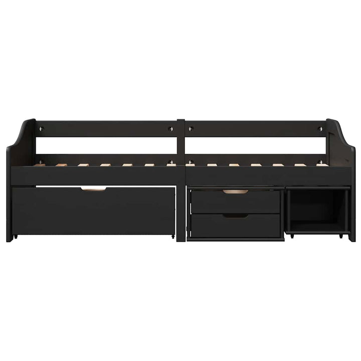 daybed med tre skuffer uden madras IRUN sort 90x200 cm