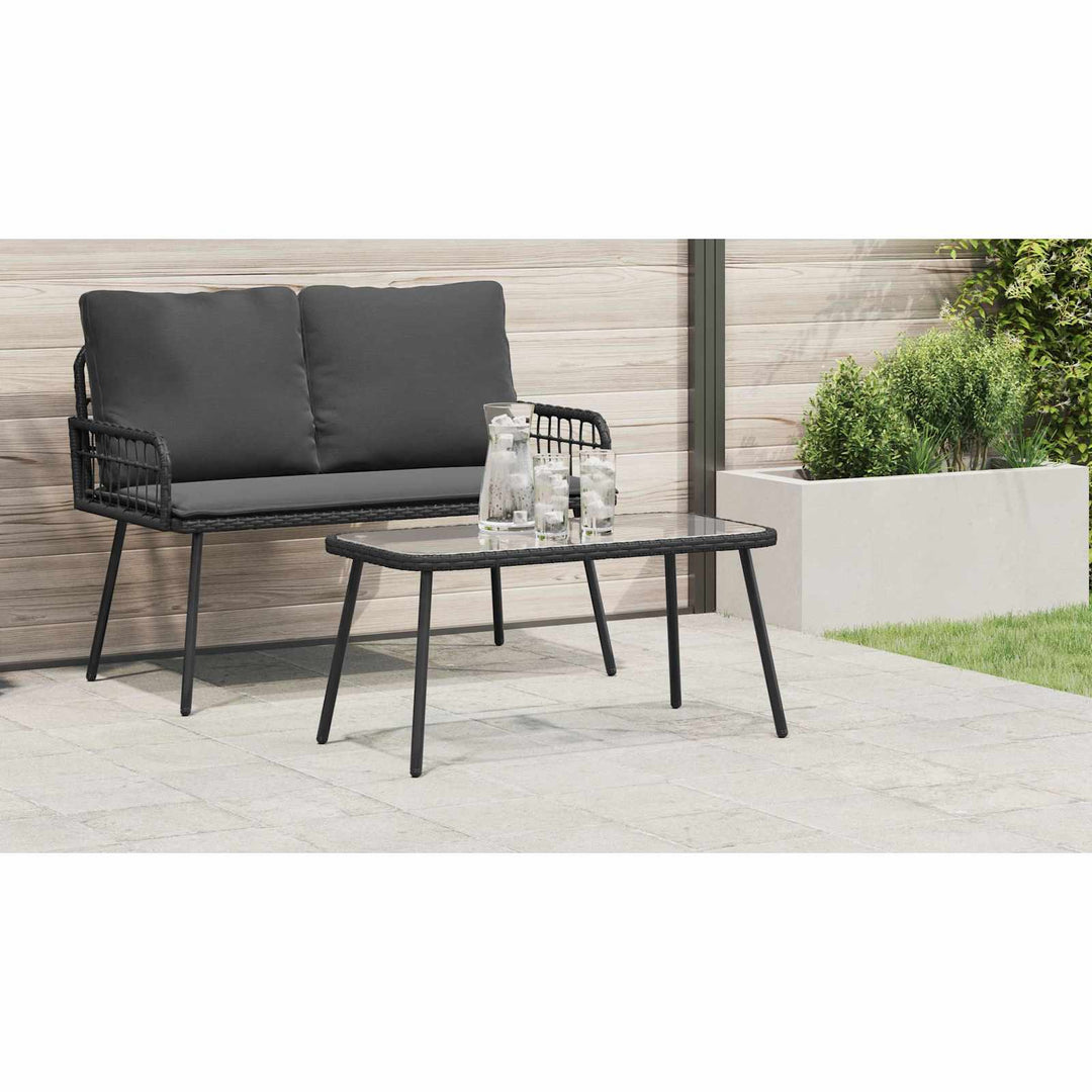 Sofabord Sort 90 x 45 x 43 cm polyrattan