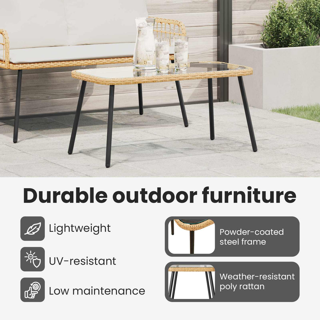Sofabord Brun og sort 90 x 45 x 43 cm polyrattan