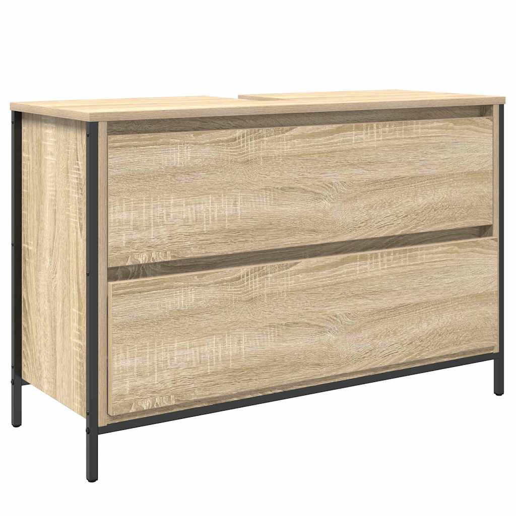 Badeværelsesmøbel sæt 3 stk. Sonoma eg 90 x 34,5 x 60 cm
