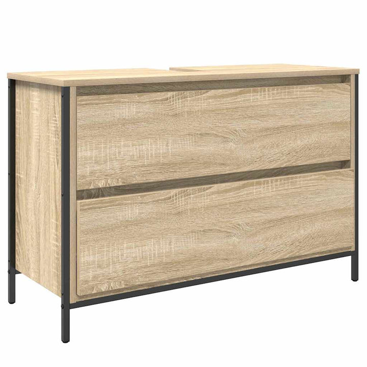 Badeværelsesmøbel sæt 3 stk. Sonoma eg 90 x 34,5 x 60 cm
