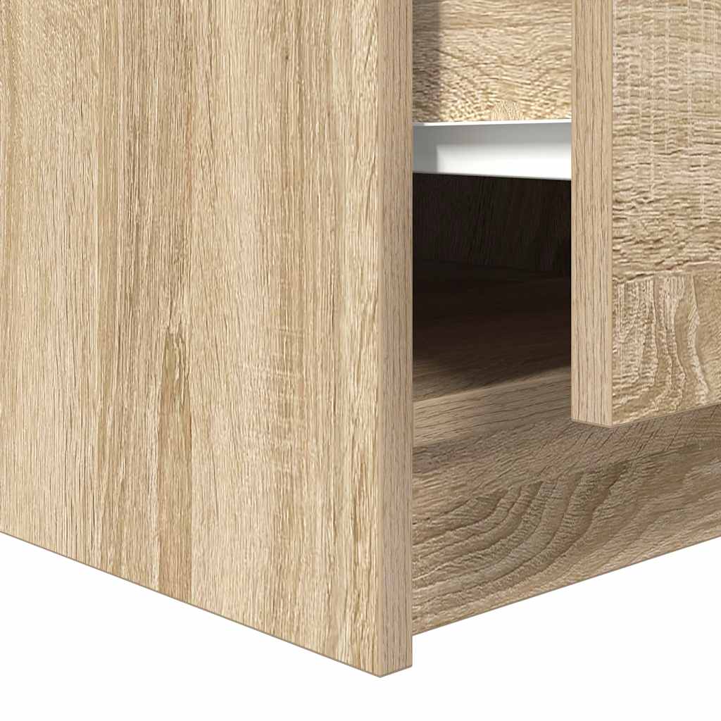 sofabord med skuffer 100x100x40 cm sonoma-eg