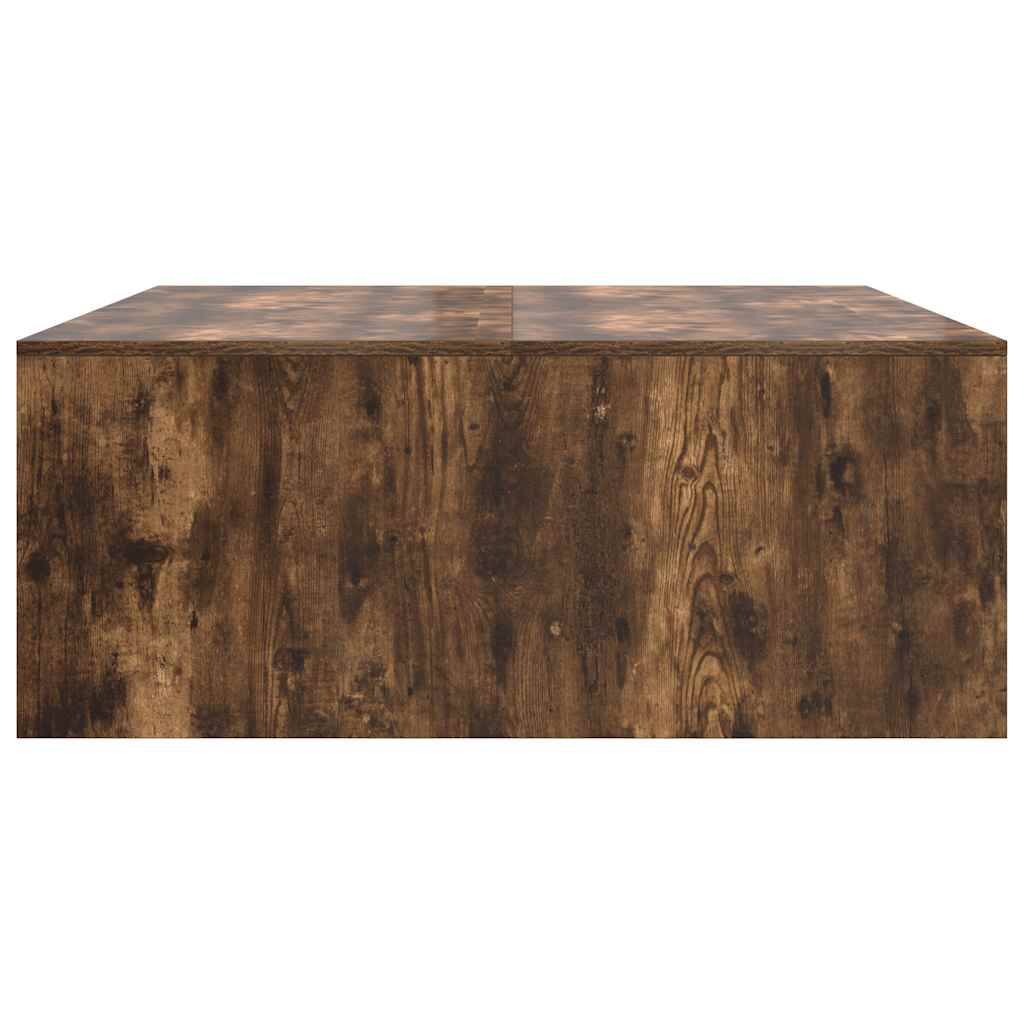 sofabord med skuffer 100x100x40 cm røget egetræsfarve