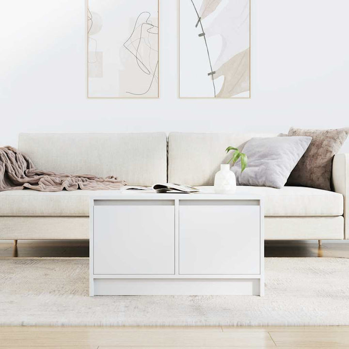 sofabord med skuffer 70,5x70x40 cm hvid
