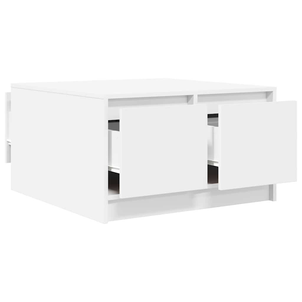 sofabord med skuffer 70,5x70x40 cm hvid
