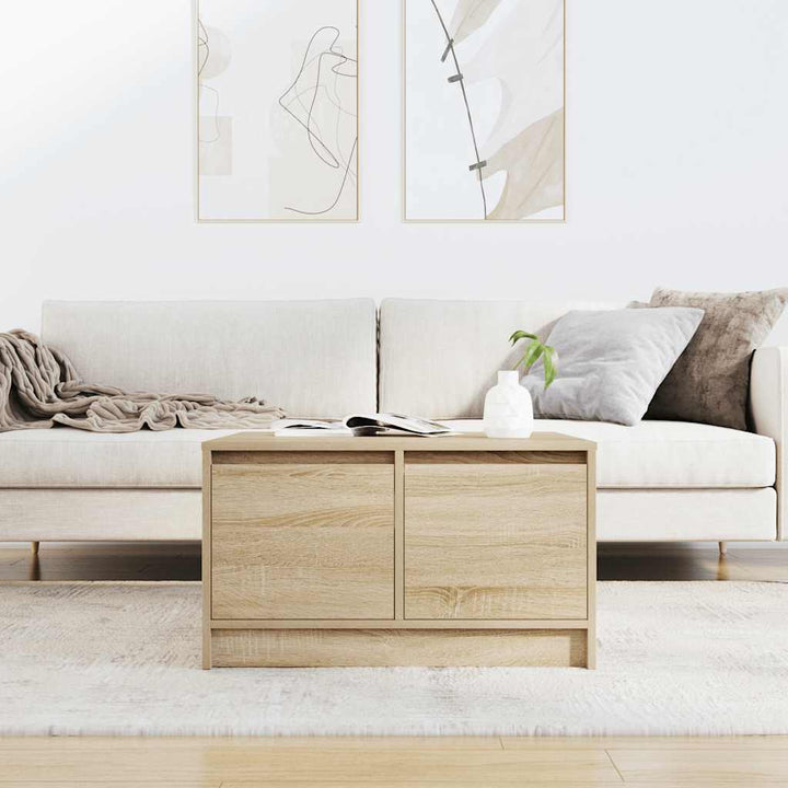 sofabord med skuffer 70,5x70x40 cm sonoma-eg