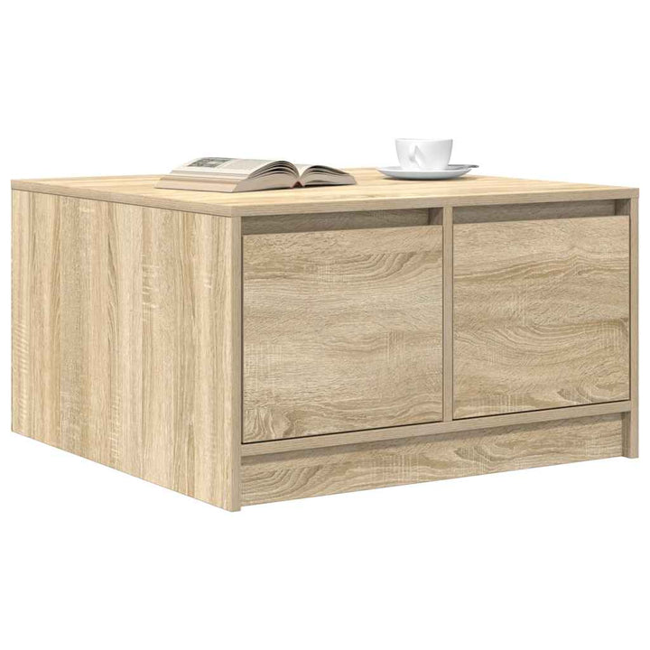 sofabord med skuffer 70,5x70x40 cm sonoma-eg