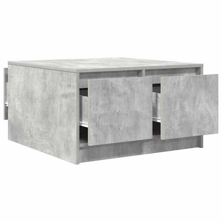 sofabord med skuffer 70,5x70x40 cm betongrå