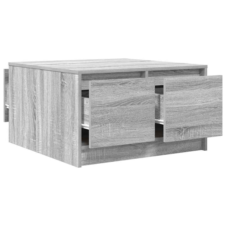 sofabord med skuffer 70,5x70x40 cm grå sonoma-eg