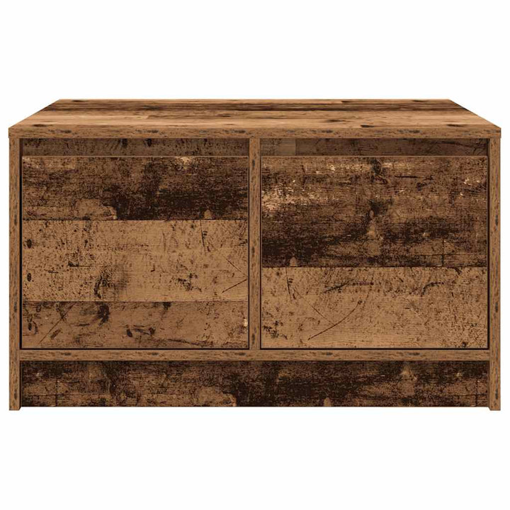 sofabord med skuffer 70,5x70x40 cm gammelt træ-look