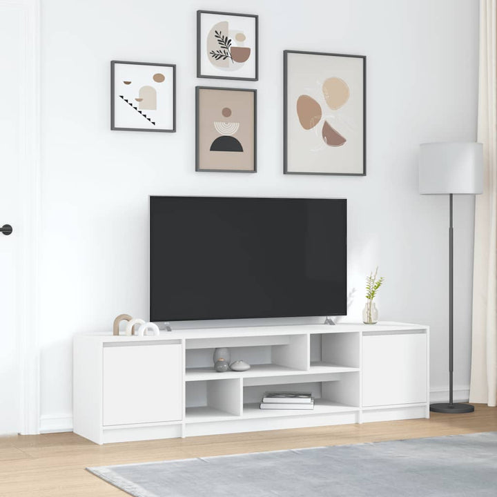 tv-bord 188,5x41x50 cm konstrueret træ hvid