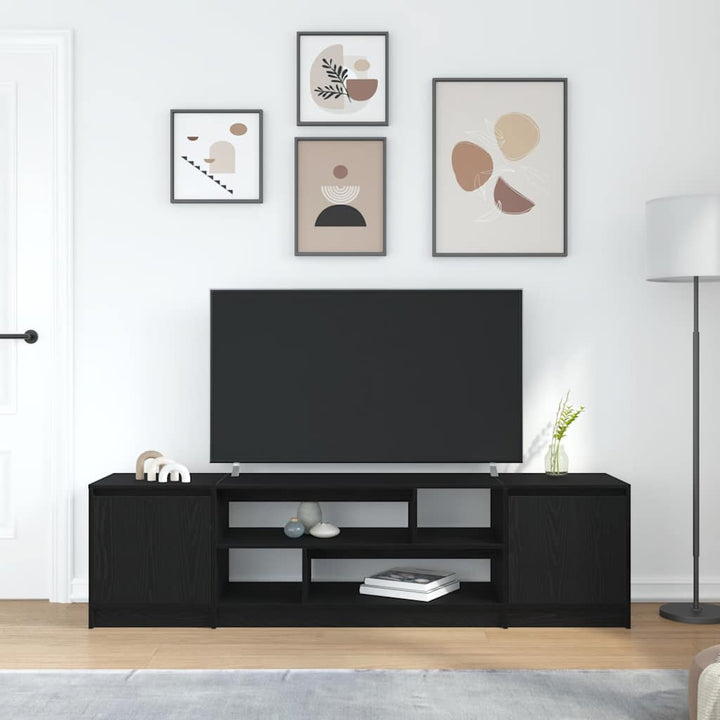 tv-bord 188,5x41x50 cm konstrueret træ sort egetræsfarve