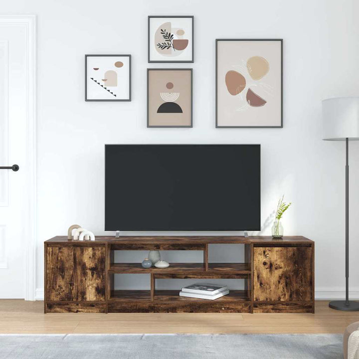 tv-bord 188,5x41x50 cm konstrueret træ røget egetræsfarve
