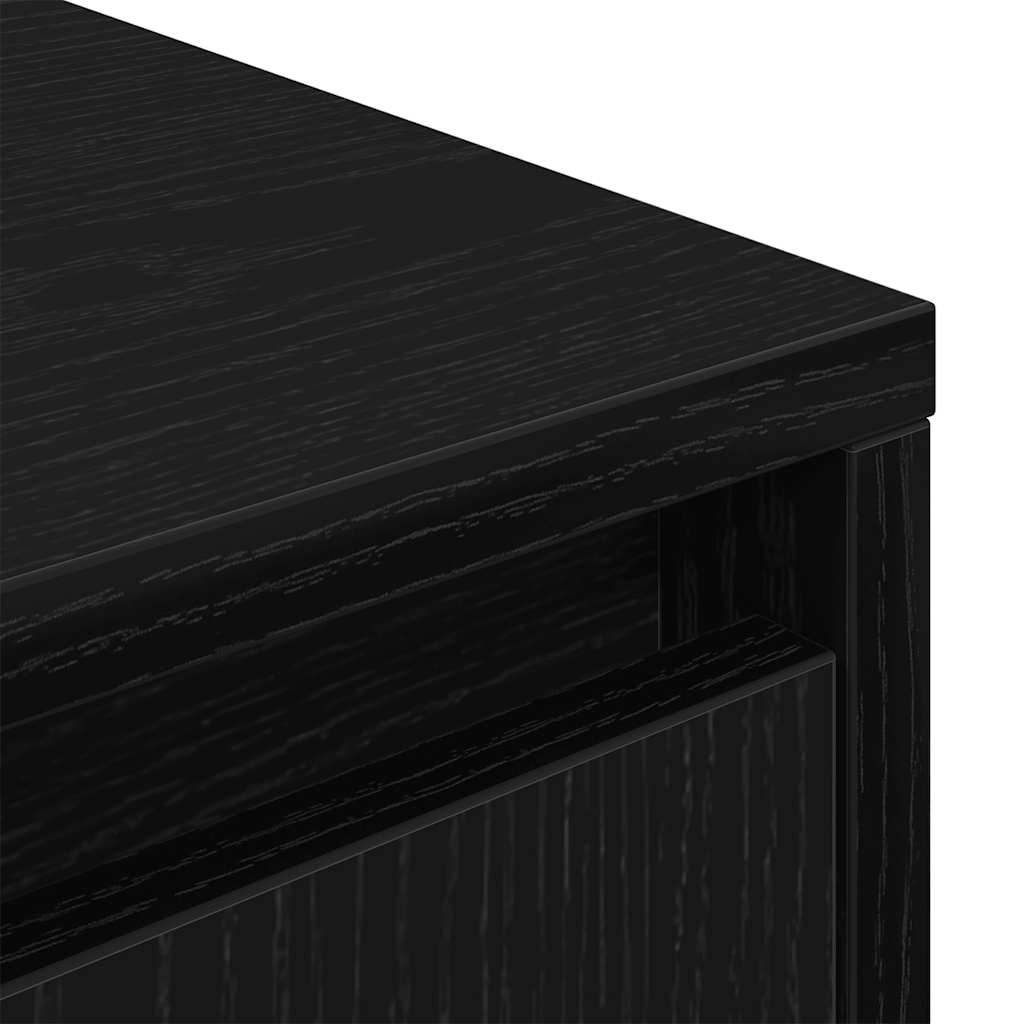 tv-skab med LED-lys 160,5x41x50 cm sort-eg