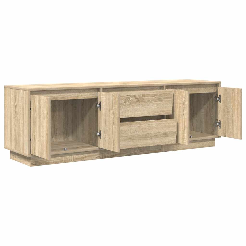 tv-bord med LED-lys 160,5x41x50 cm sonoma-eg