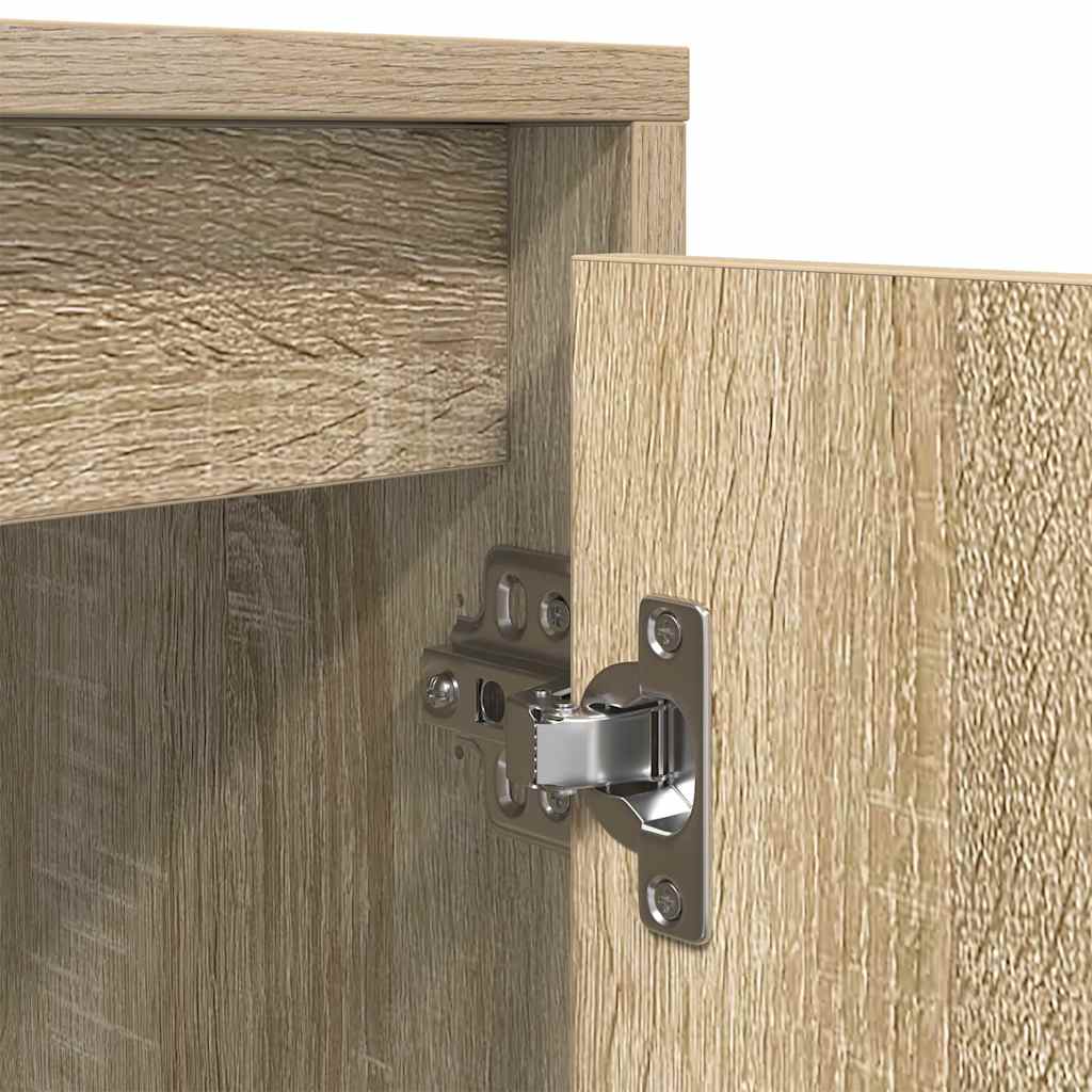 tv-bord med LED-lys 160,5x41x50 cm sonoma-eg
