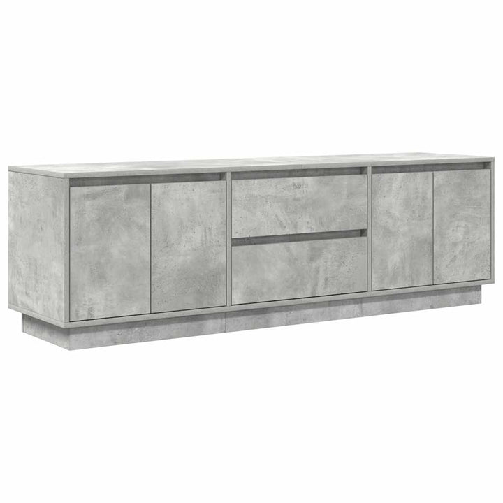 tv-bord med LED-lys 160,5x41x50 cm betongrå