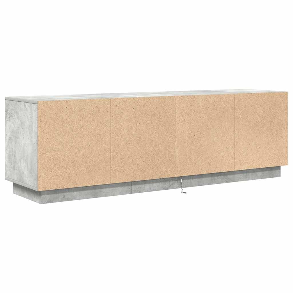 tv-bord med LED-lys 160,5x41x50 cm betongrå