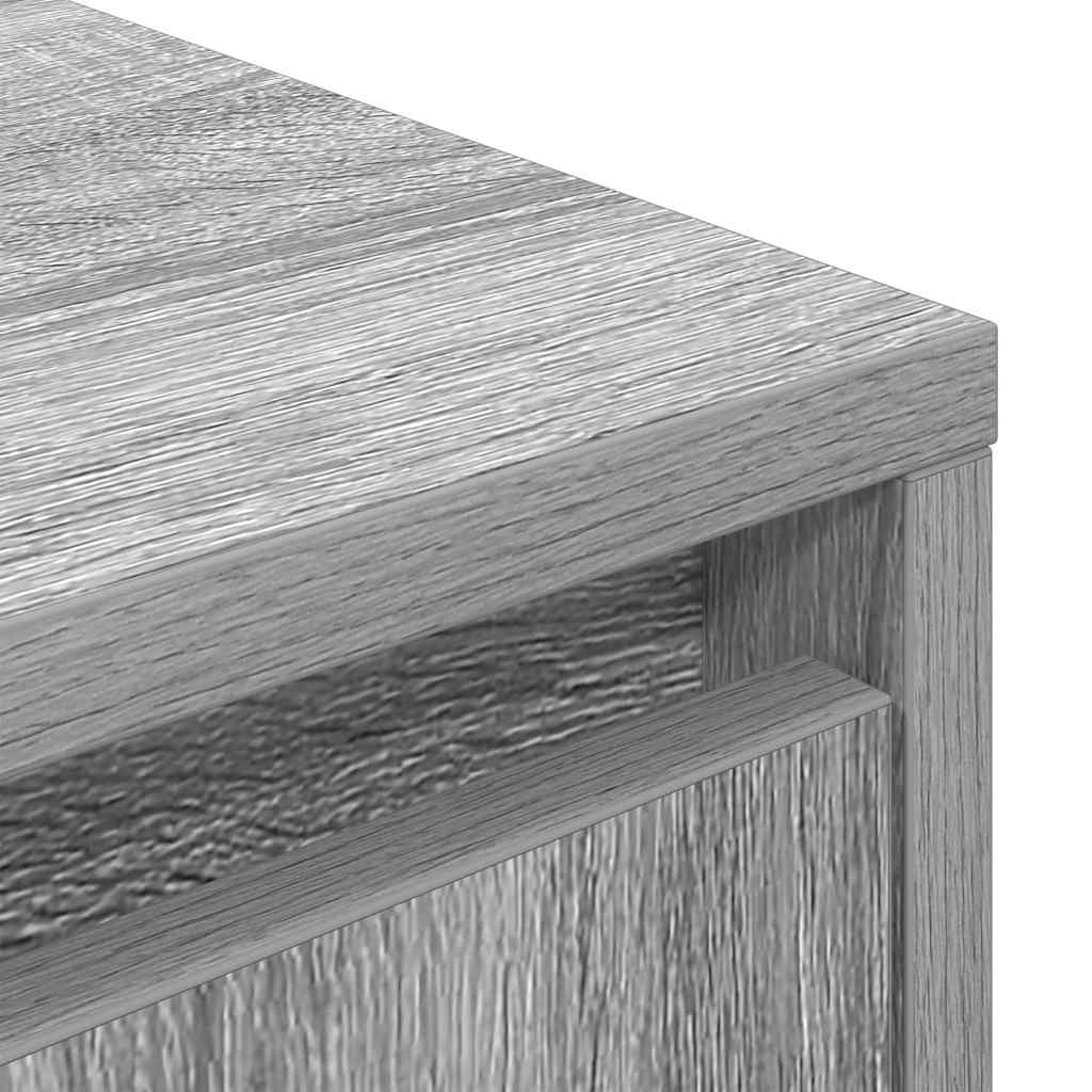 tv-bord med LED-lys 160,5x41x50 cm grå sonoma-eg