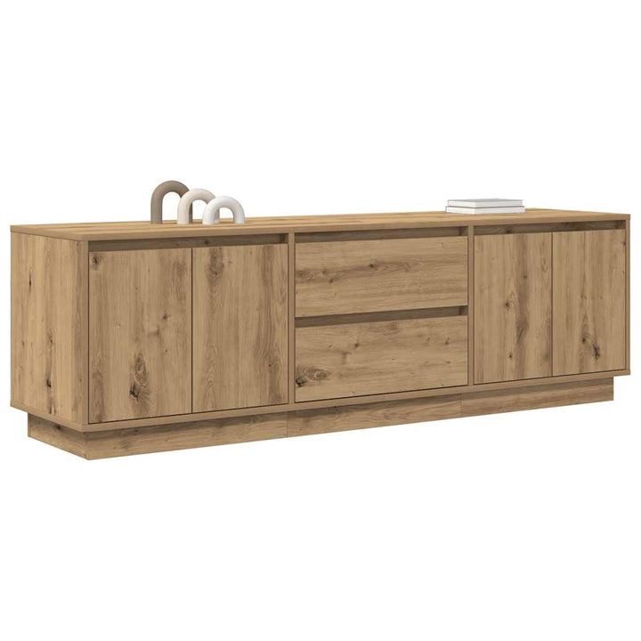 tv-bord med LED-lys 160,5x41x50 cm kunsteg