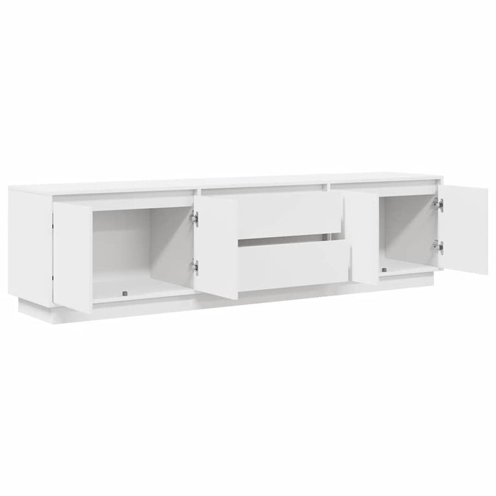 tv-bord med LED-lys 193,5x41x50 cm hvid