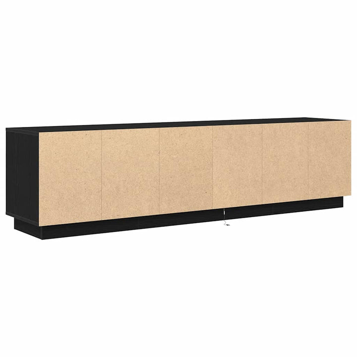 tv-skab med LED-lys 193,5x41x50 cm sort-eg